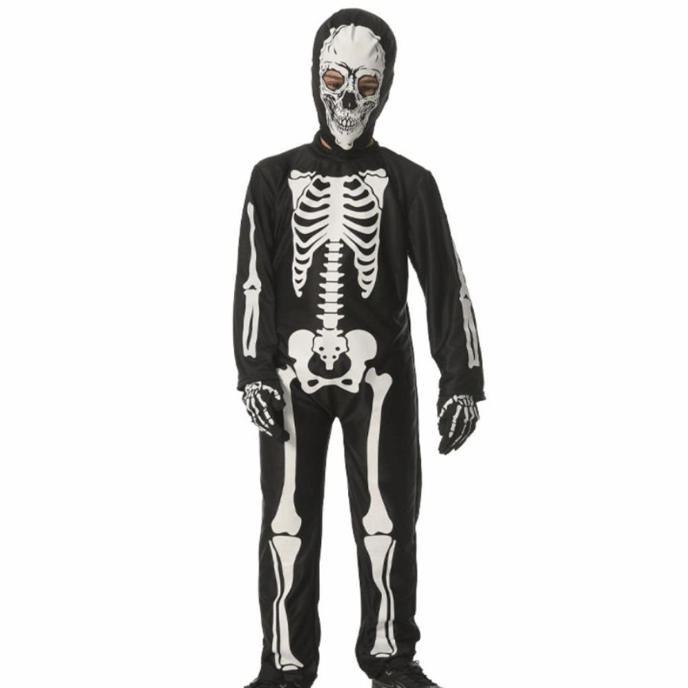 Bones Skull Costumes Luminous Halloween Dress Up Fashion Halloween Cosplay Costumes  Children