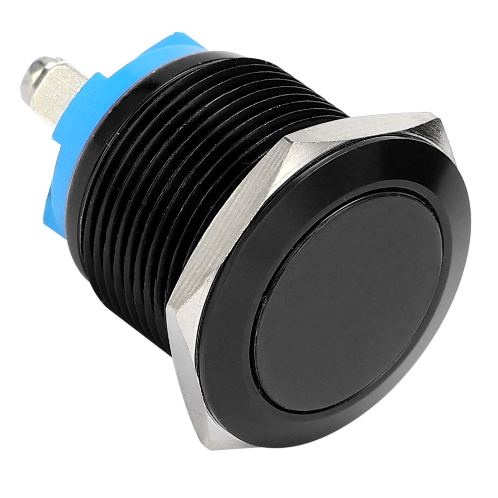 

Металевий кнопковий перемикач Плоска головка Повне окислення Самоповернення Джог Гвинт Ножний контроль живлення 19мм(Чорний