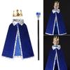King Robe Costume Set King Cloak Crown Set King Capes Halloween Cosplay Costume for Kids Teen Adult Cosplay, Role Play