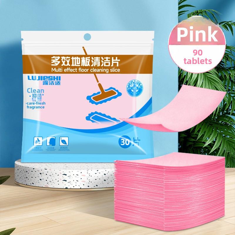 

3 Bags of 90 Pieces of Floor Cleaning Tablets, A Fragrant Wood Tile Household Mopping and Cleaning Agent with Multiple Fragrances розовый