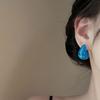 Sea salt ice blue, super fairy French retro acrylic water drop earrings, light luxury high-end temperament ears