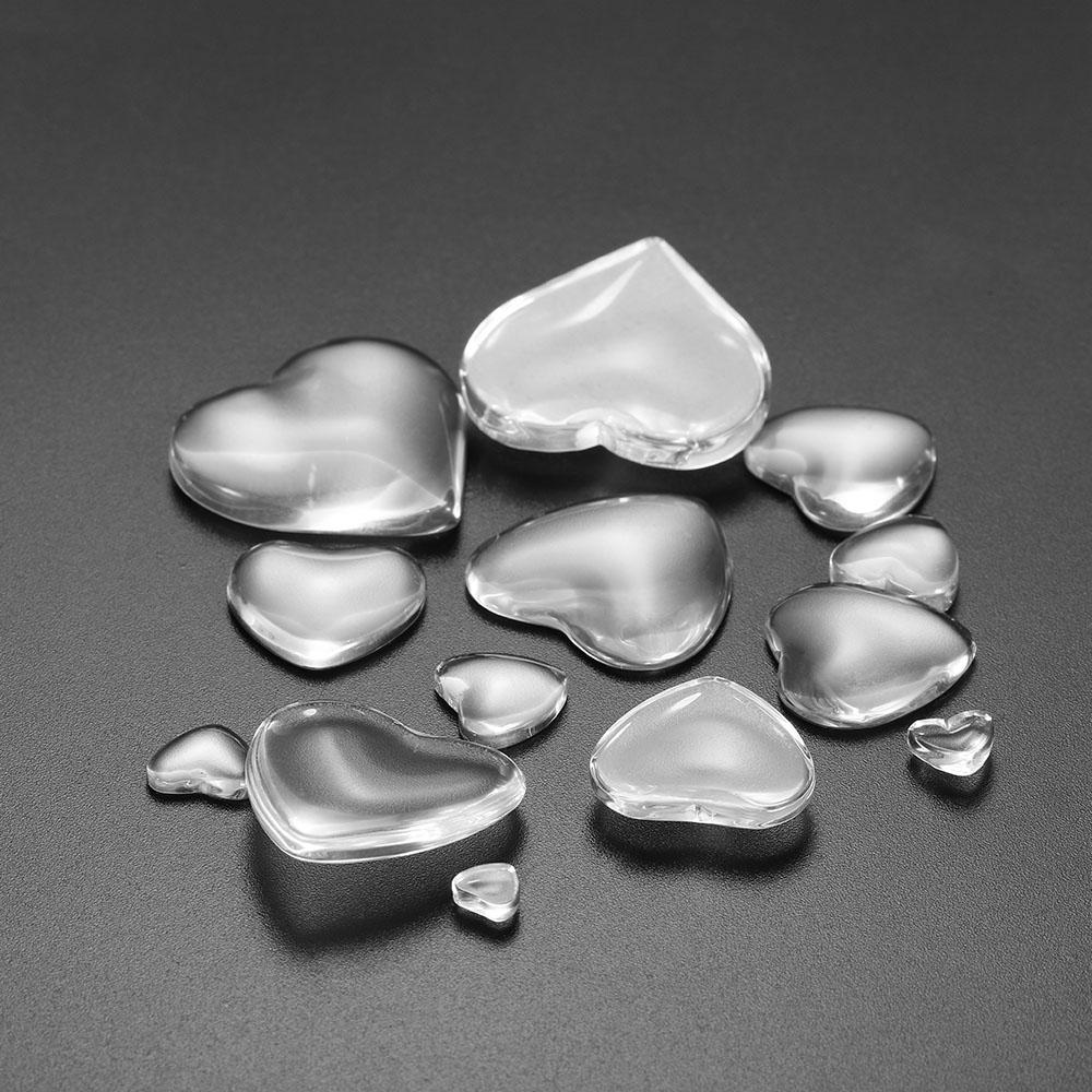 10-50pcs 6-30 mm Heart Shape Flat Back Glass Cabochon Transparent Clear Crystal Cabochon Cameo For Diy Jewelry Making Supplies