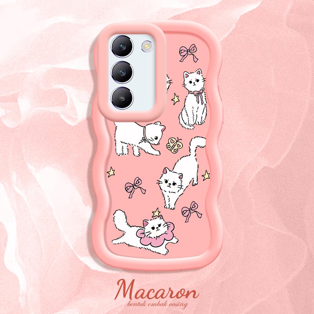 

Окрашенный узор Big Wave Edge Мягкий силиконовый материал Macaron чехол для телефона противоударный защитный резиновый чехол для OnePlus Vivo Motorola Moto Vivo Y33T розовый