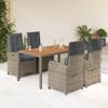 Vidaxl 5-Cz. Gartenmöbel-Set mit Kissen, Grau, PE-Rattan
