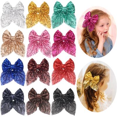 2 Stuks 4 Inch Boutique Haar Bling Glanzende Pailletten Staart Mesh Lint Alligator Haarclips Spelden Feest Meisjes Kinderen