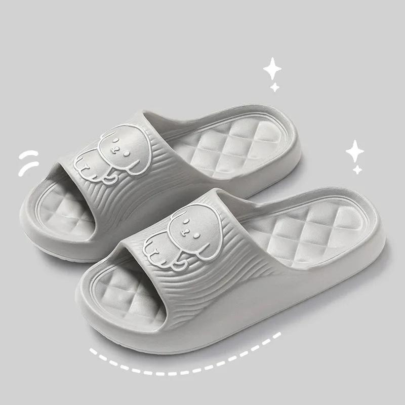 Fashion Cute Couple Pillow Slippers Female Summer Wear 2024 New Bathroom Bath Non-slip Indoor Home Eva Thick Bottom Sandals