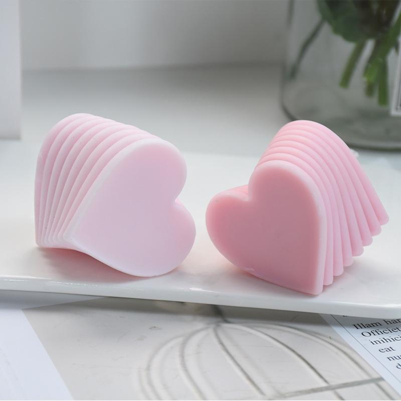 Moules En Silicone En Forme De Cœur 3D - Pour Bougies, Savon, Résine - Réutilisables, Flexibles, Facile Démoulage