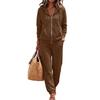 Women's Casual Hoodie Jacket Set for Fall and Winter, Comfortable Fashion Outfit