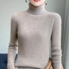 Women's Striped Turtleneck Sweater - High Neck, Long Sleeve Knit Top, Autumn/Winter Base Layer.