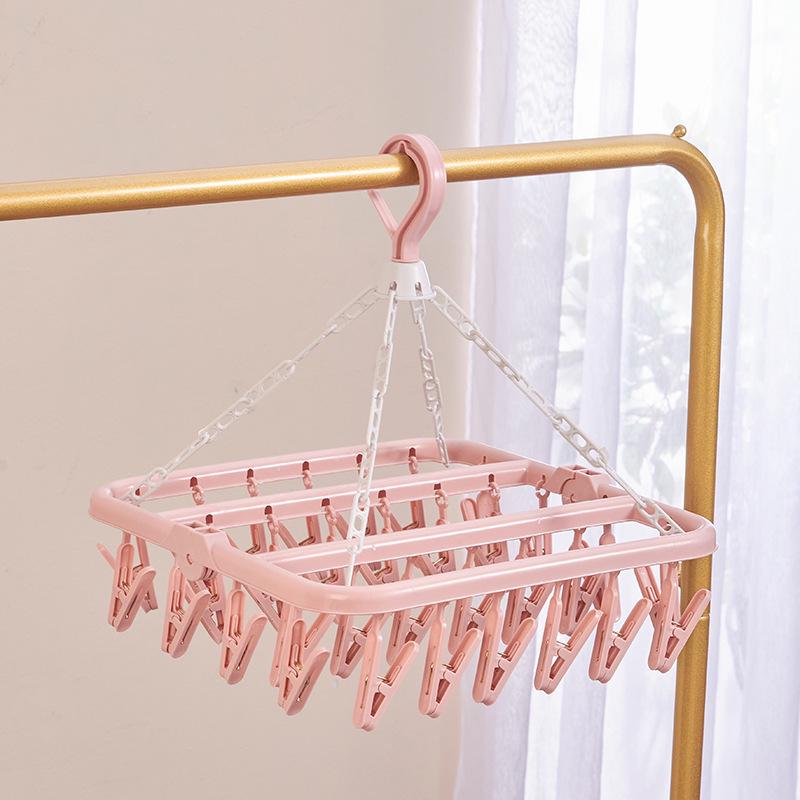 

Multifunctional Large Plastic Drying Rack: Hanger with Clips for Lingerie, Socks, and Baby Clothes