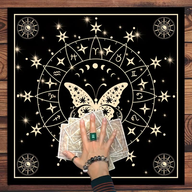 Tarot Card Cloth Tarot Reading Cloth Moonlight Flower Altar Card Mat Witchcraft Astrology Tablecloth Pad Divination Supplies