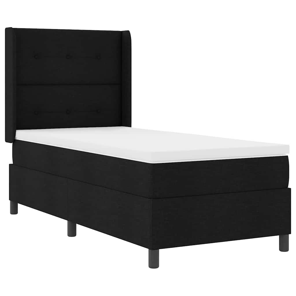 Boxspring Bed with Cushions Black 200 x 100 cm Fabric