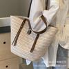 Woven Straw Bag Women's Large Capacity 2025 New Holiday Versatile Shoulder Vegetable Basket Portable Seaside Beach Bag