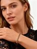 Two-Tone Gold&Silver Color Beaded Link Bracelet for Women Non-Fading Thick Chain Bracelets Geometric Design Jewelry Gift