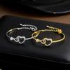 Zircon Heart Hollow Out Bracelet For Women Simple Versatile Fashion Bracelet Temperament Light Luxury Bracelet Gift