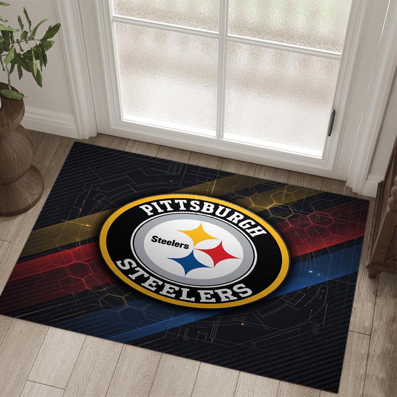 Tappeto in Cristallo di Velluto Design Pittsburgh Steelers Accogliente Non?Tappeto Stampato Antiscivolo per Camera da Letto Soggiorno Ingresso