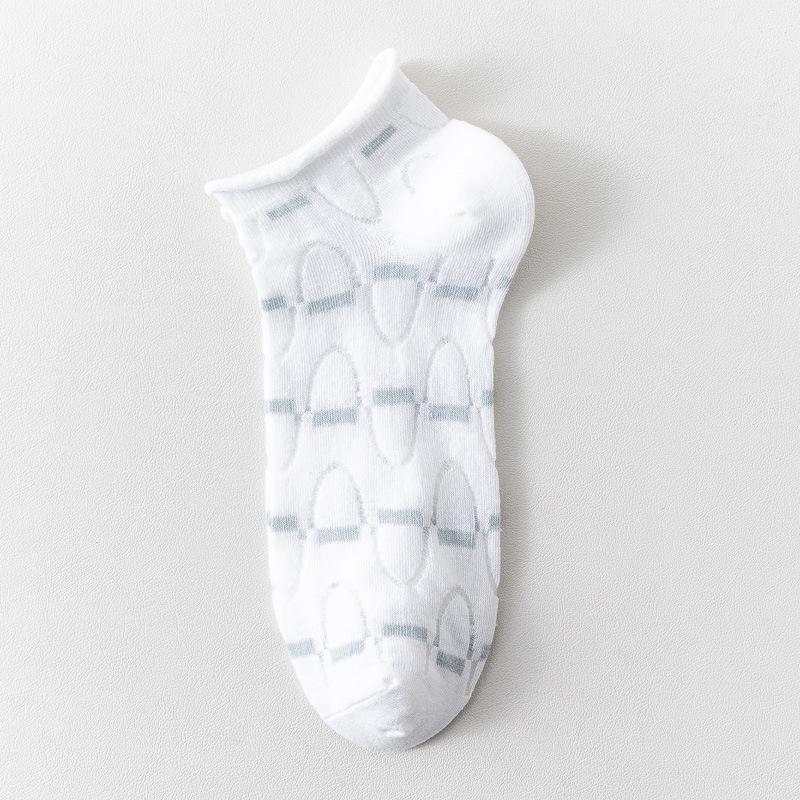 5/10 Pairs Comfortable Casual Spring Summer Socks for Women Mesh Lace Up Glass Silk Boat Socks Low Top Open Toe Breathable Short Socks