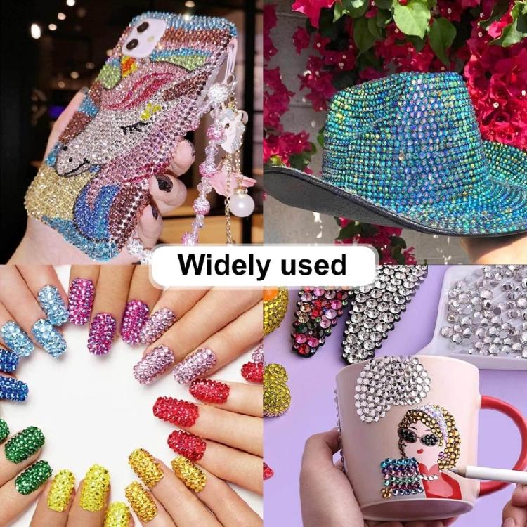 1Box Resin Glittering Flat Back Rhinestones Nail Gems Flatback Nail Decoration Assorted Sizes 3mm