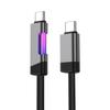 100W USB C Super Fast Charging Cable with RGB Breathing Light Type C toType C Quick Charge Cord for iPhone Huawei Samsung Xiaomi