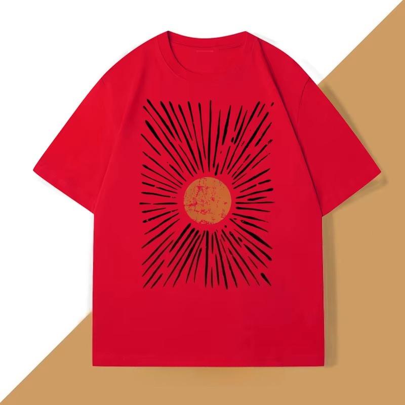 Summer Unisex Tshirt Printed With Patterns Summer Short Sleeved Street Style Casual Pure Cotton Clothing Tshirt