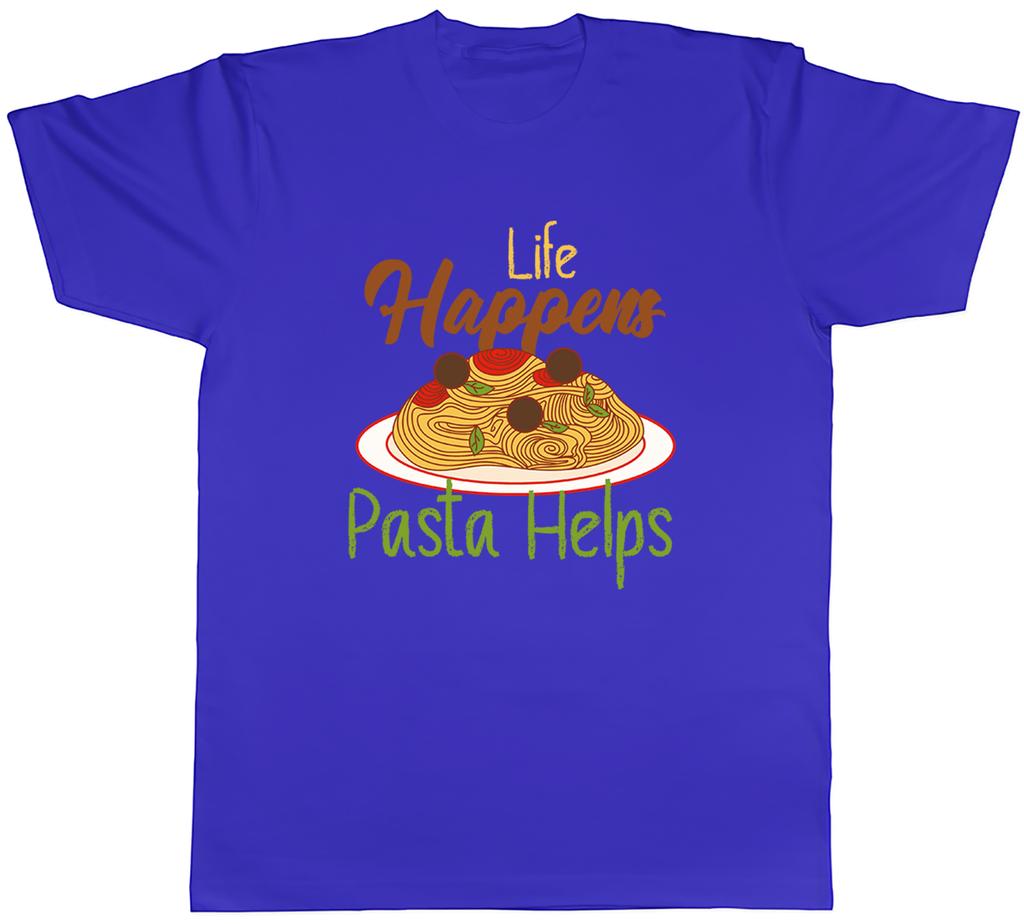 Life Happens Pasta Helps Unisexs TShirt Funny Foodie Spaghetti Lover Tee Gift