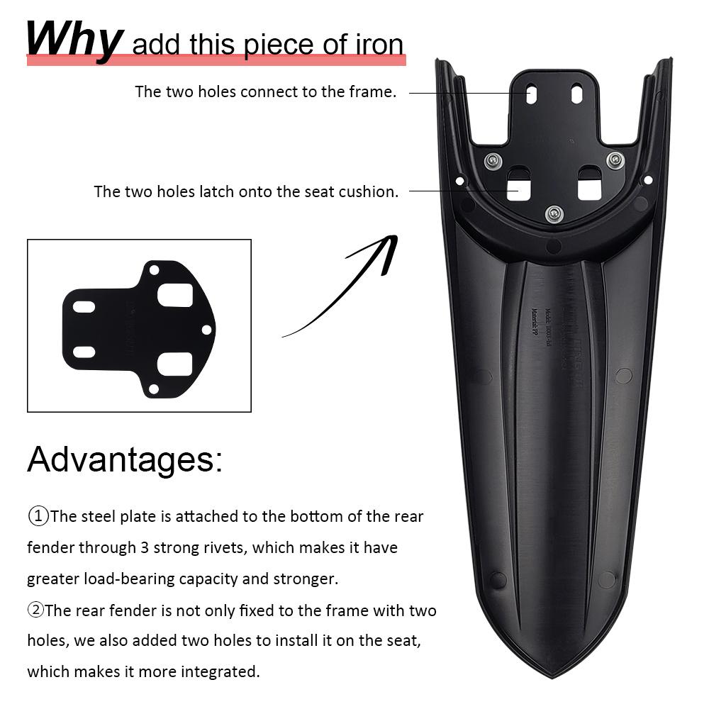 Second-Generation Longer Rear Fender Fit To Sur Ron Light Bee X and S. Streamlined Dirt Pit Mudguard Tail Guard for