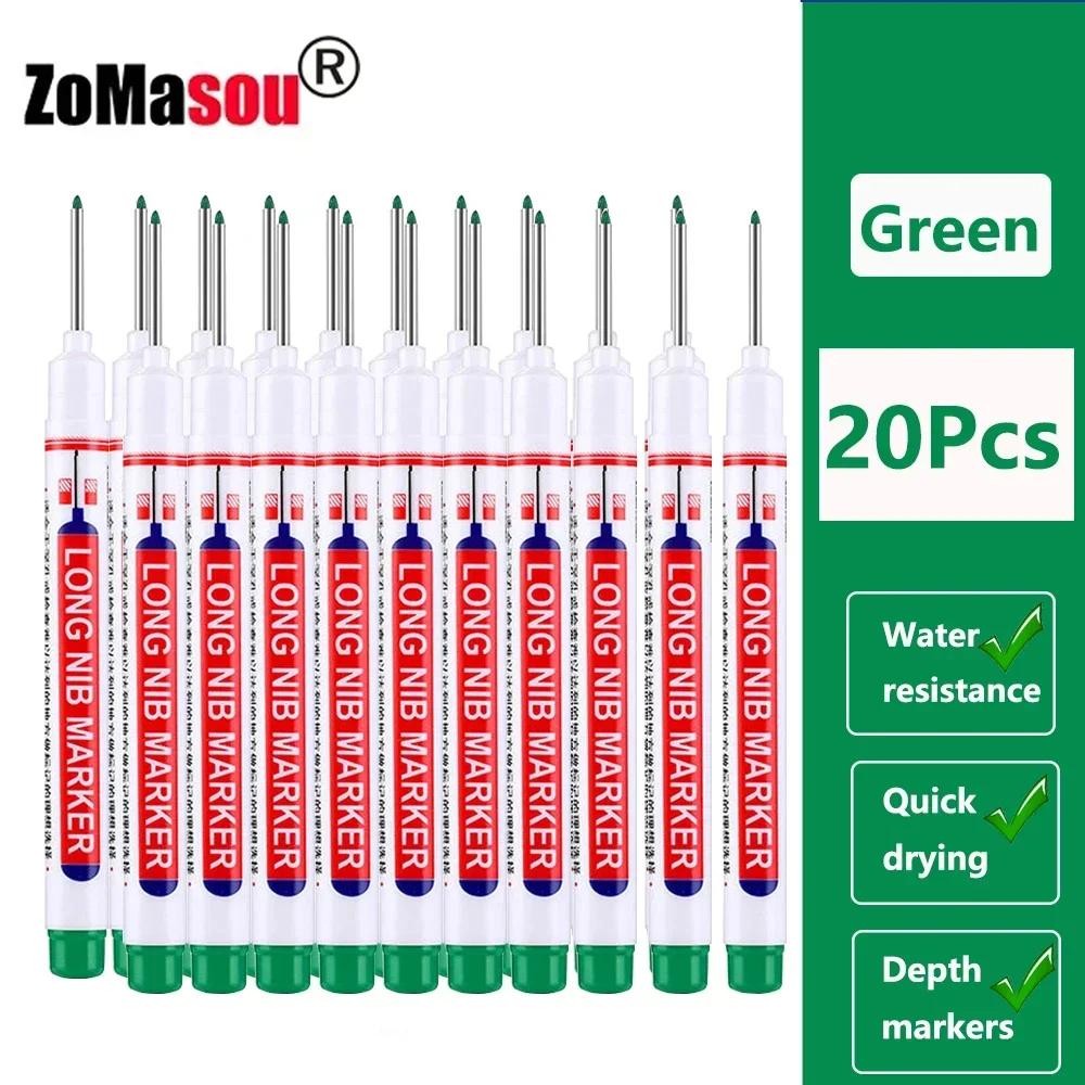 1/20/40/80Pcs Multi-purpose Long Head Markers Pen Bathroom Woodworking Decoration Waterproof Deep Hole Marker Pen Ink Wholesale