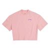 Li Ning Sports Fashion Series Back Hand-Painted Logo Letter Print Round Neck Casual Short Sleeve T-Shirt Women Tops Pink AHSQ068-2