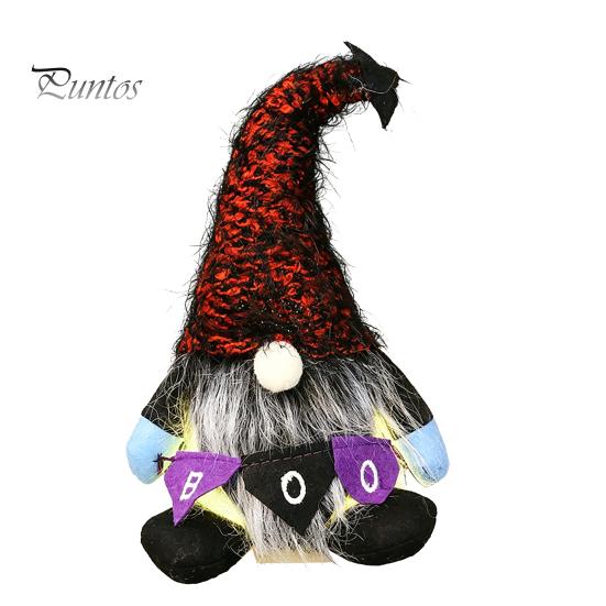 Striped Knitted Gnomes Halloween Plush Gnome Decoration, Spooky Boo Swedish Tomte Elf Figurine, Faceless Scandinavian Dwarf Ornament for Home