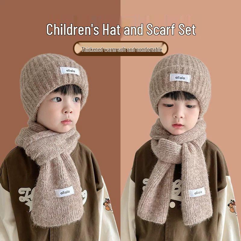 Kids' Stylish Winter Knit Hat with Ear Protection – New Korean Design for Boys & Girls
