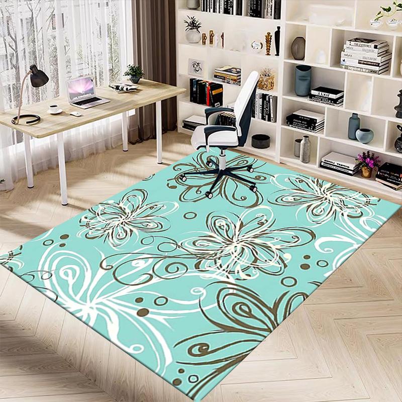 1PC Floral Pattern Non-Slip Floor carpet, suitable for Office, bedroomand playrooms. It can also be used as a sofa footrest cover-T29