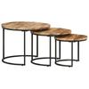 Day and Night - Day and Night Stackable Tables 3 Units Rough Mango Wood