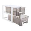 Schreibtisch mit 2 Schubladen, Kunststoff, stapelbar, transparent, Desktop-Aufbewahrungsbox für Büromaterial, für Zuhause, Wohnheim