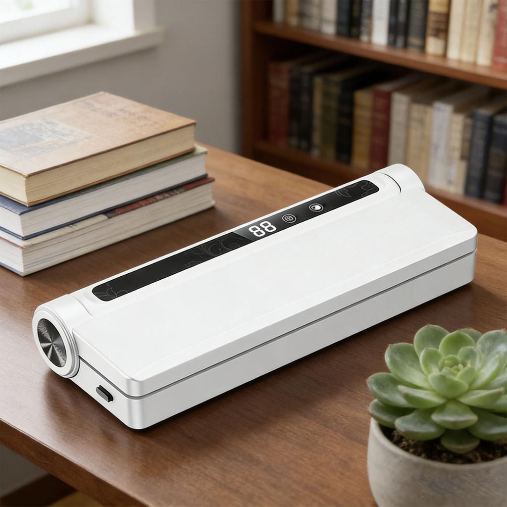 Vacuum Sealer Machine 60KPa Compact Vacuum Food Sealing Machine with 20 Bags LED Display for Meats Nuts GB Plug