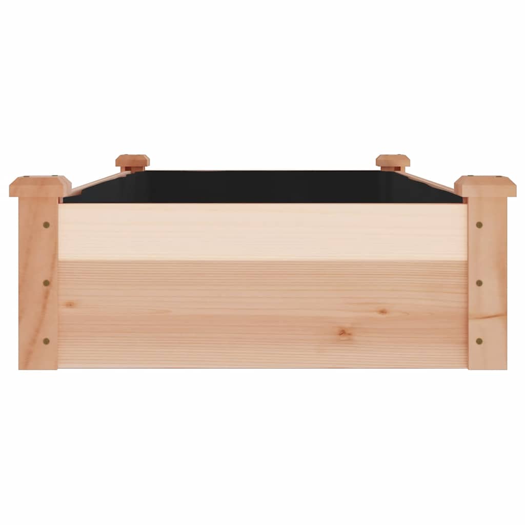 Raised Garden Bed with Liner 120 X 60 X 25 Cm Solid Pine Wood Brown