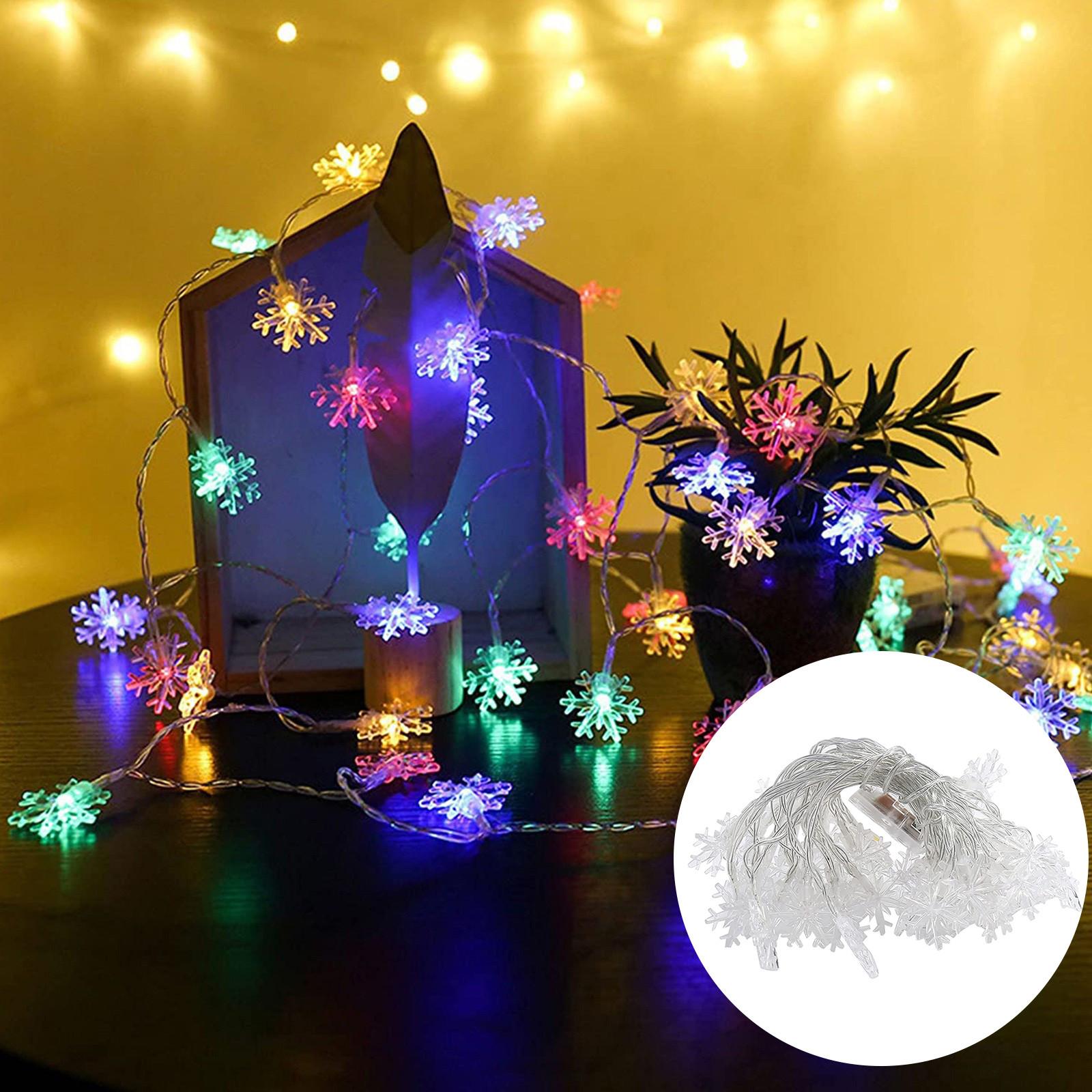 

9,9 футов/20 светодиодов гирлянды в виде снежинок для рождественской елки, гирлянды для рождественской елки в виде снега, поставки огней для рождественской вечеринки, рождественские украшения в подарок разноцветный