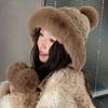 Plush Lei Feng Hat Women's Winter Plush Thickened Warm Ear Protection Riding Windproof and Cold-proof Wool Knitted Hat