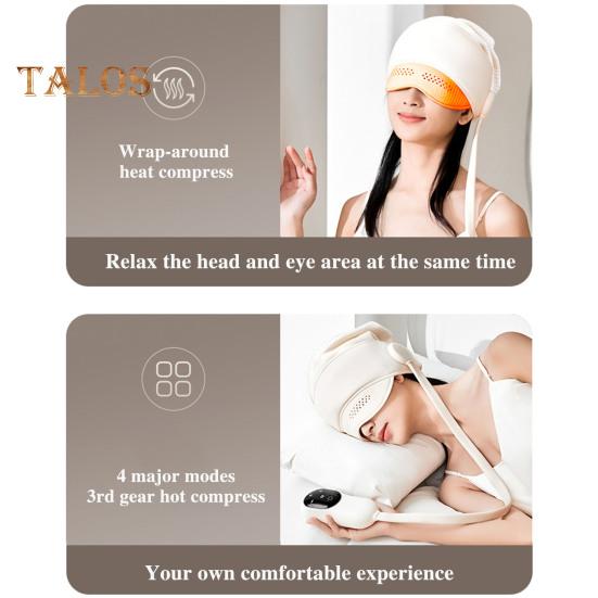 Masseur de tête électrique, masseur électrique pour soulager la migraine, cache-yeux à 3 vitesses, masseur pour les yeux et la tête pour soulager le stress