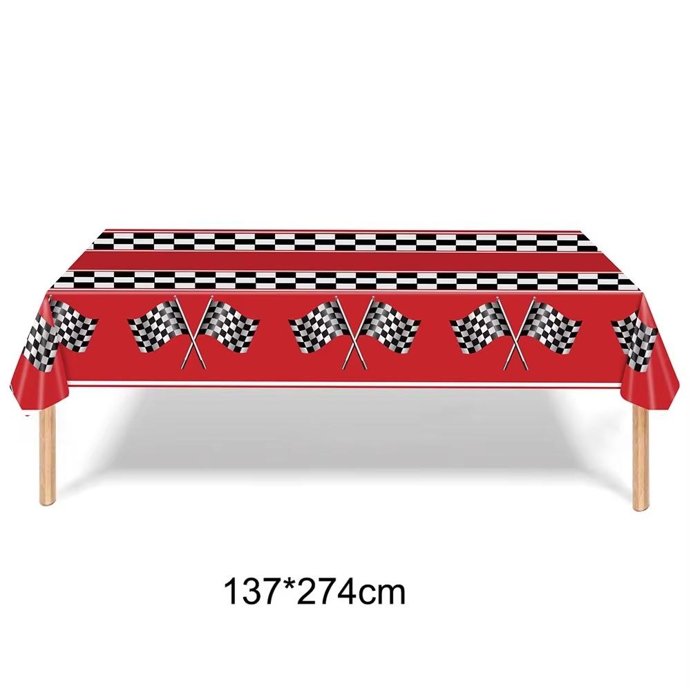 Checkered Race Car Party Tablecloths Black White Checkered Flag Tablecloth Racetrack Tablecover Racing Birthday Party Supplies