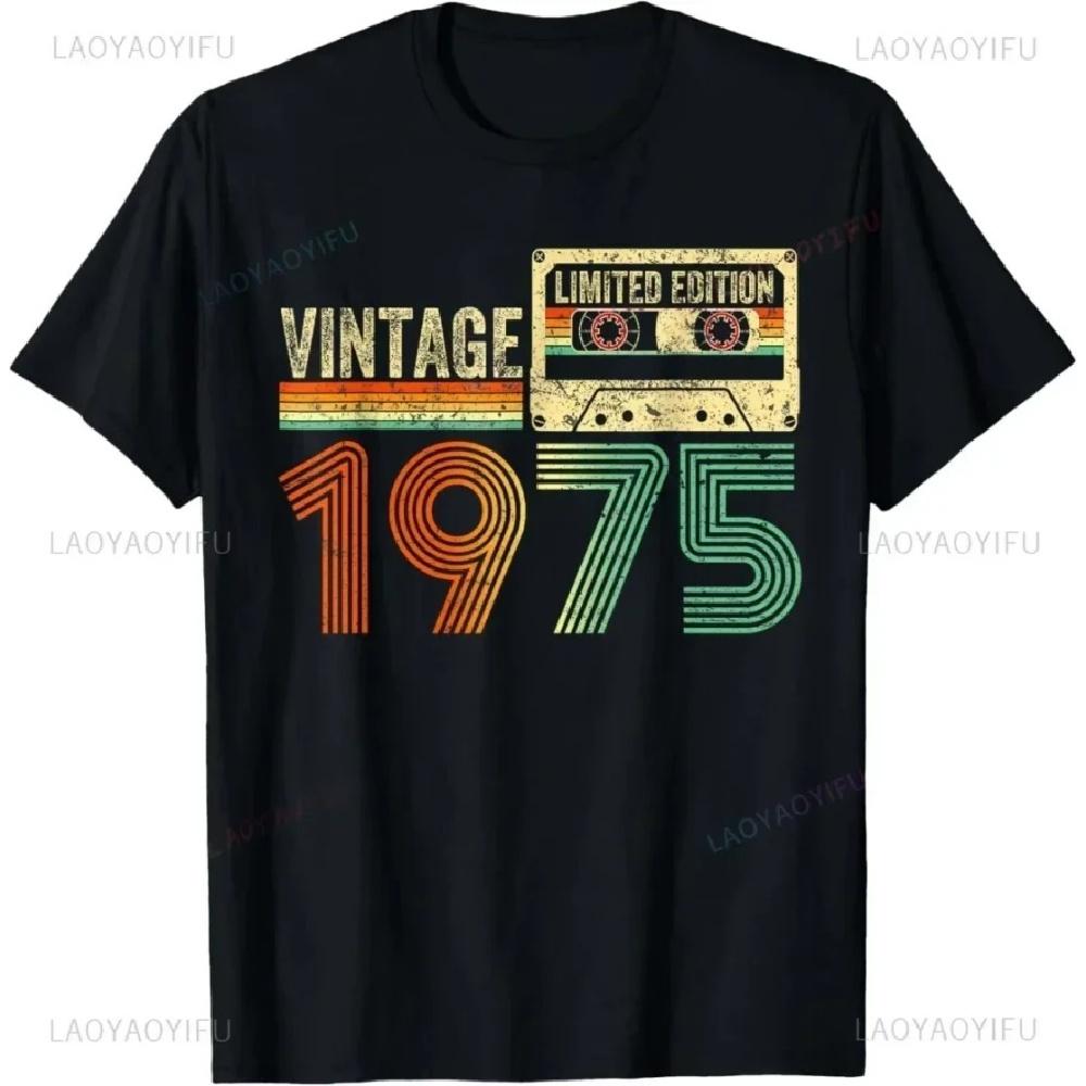 

Подарки на 50-летие Мужчины Женщины 50 лет Винтаж 1975 Вечеринка Футболка Женская Мужская Одежда Уличная Одежда Графические Футболки Топы XXXXXL чёрный