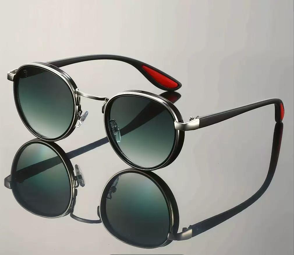 

Мужские солнцезащитные очки в стиле ретро-панк с круглой оправой TR - европейский и американский стиль