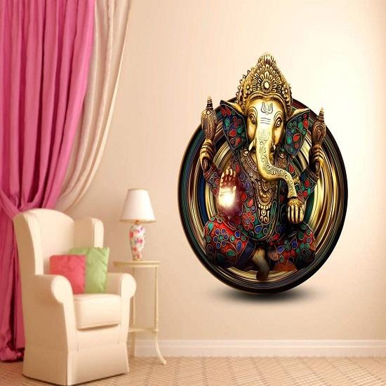 @ Ganesha Ji Wall Sticker For Living Room & Bedroom 178Gm Zr-9019-60%Off
