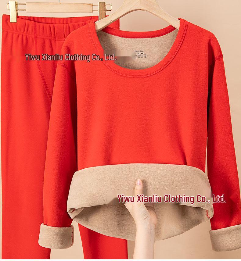 Men’s and Women’s Cozy Velvet Thermal Underwear Set for Autumn and Winter