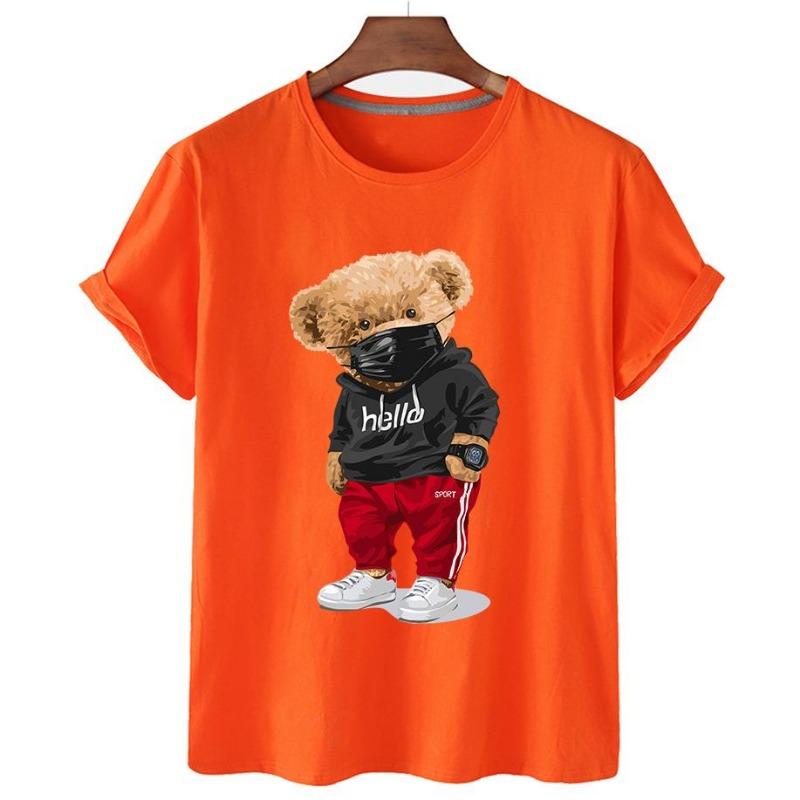 Summer Fashion Women's T-Shirt Bear 3D Printed Short Sleeve Tops Girl Loose Casual Loose Oversize Outdoor Clothing