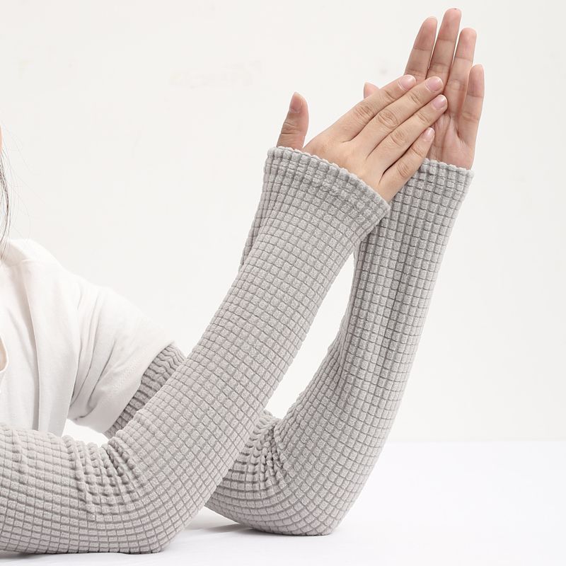 

Комната с кондиционером Heattech Нарукавники Мужские и женские Длинные нарукавники без пальцев для рук Холодостойкие нарукавники Зимние утолщенные перчатки Light gray (straight) All yards