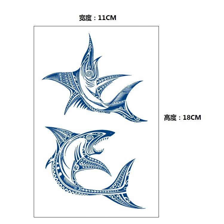 Gradual Change Herbal Fashion Personality Japanese Wave Whale Waterproof Simulation Long Time Does Not Fade Tattoo Sticker