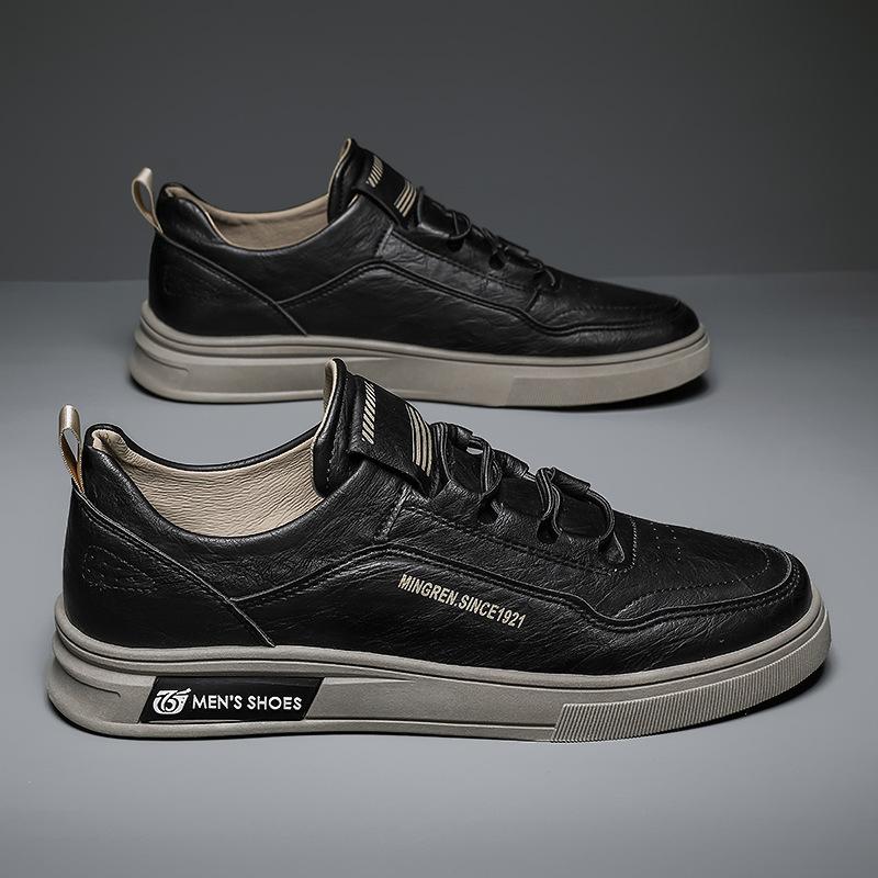 Shoes Autumn New Casual Sports Running Thick-soled Wear-resistant Leather Waterproof Board Shoes