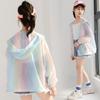 Girls Summer Sun Protection Coat Rainbow Thin Style Princess Jacket Outdoor Activity 3-12 Years Children Clothing