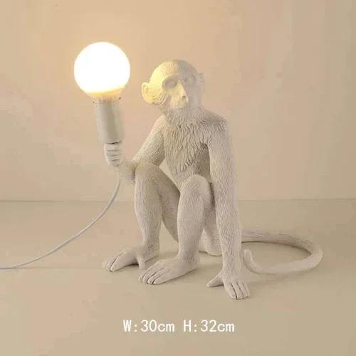 Nordic Creative Hemp Rope Pendant Pendant Light Resin Monkey Light Bedroom Children's Room Home Decoration Ceiling Pendant Lamp