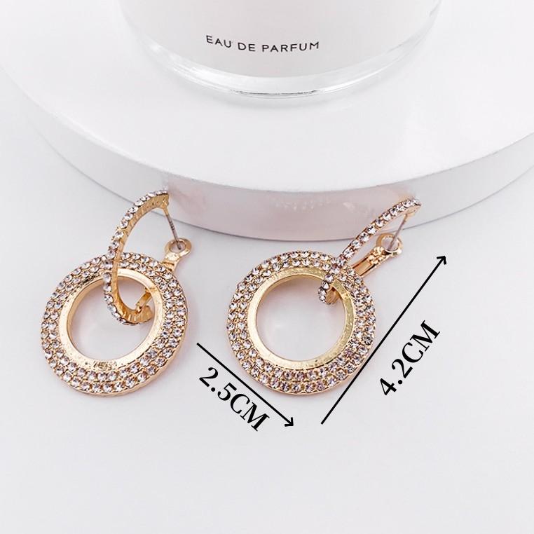 Design Creative Jewelry High Quality Crystal Earrings Round Gold And Silver Earring Wedding Earrings Ladies Brincos De Festa
